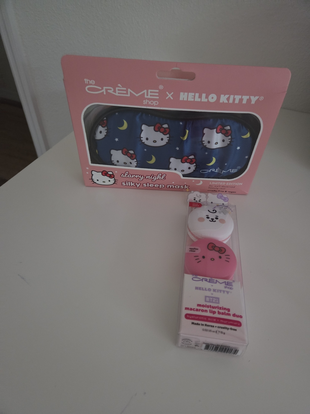 Hello Kitty Blue Sleep Mask with Pink Lip Balm Duo